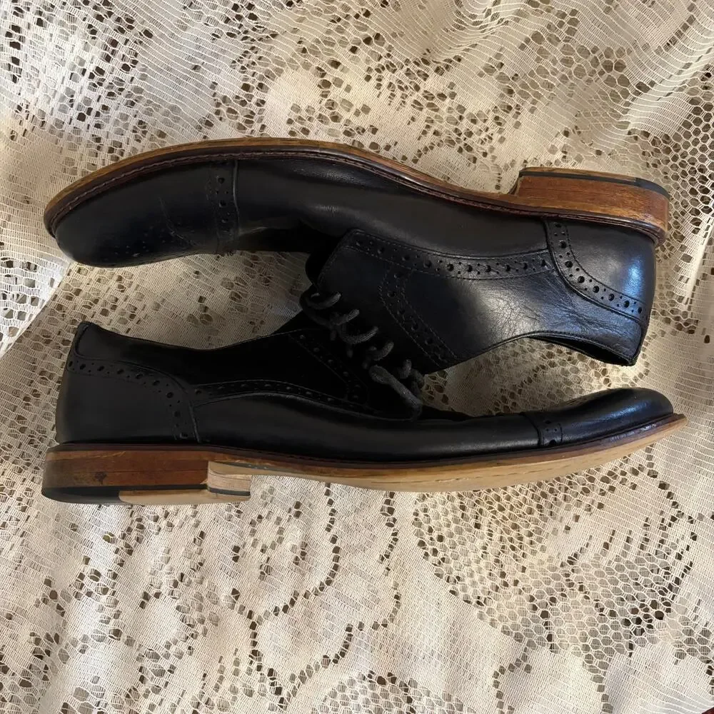 Joseph Abboud Men's US 11.5 Black Leather Oxford Shoes